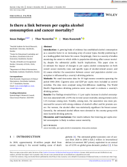 Drug and Alcohol Review - 2024 - Dadgar - Is there a link between per capita alcohol consumption and cancer mortality